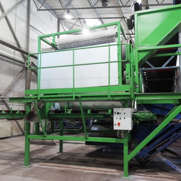 Drum screen for mixed household waste fraction