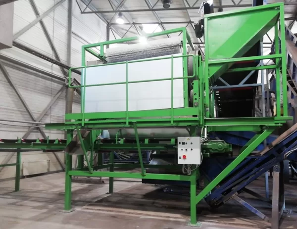 Drum screen for mixed household waste fraction