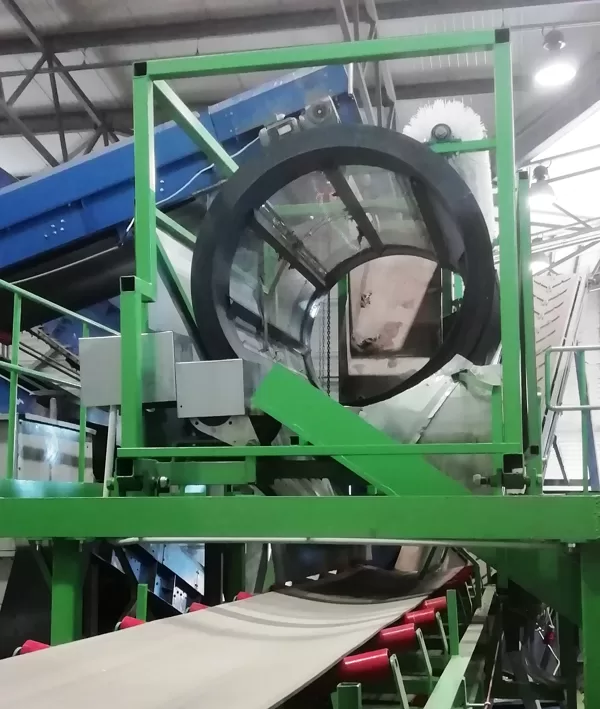 Drum screen for mixed household waste fraction