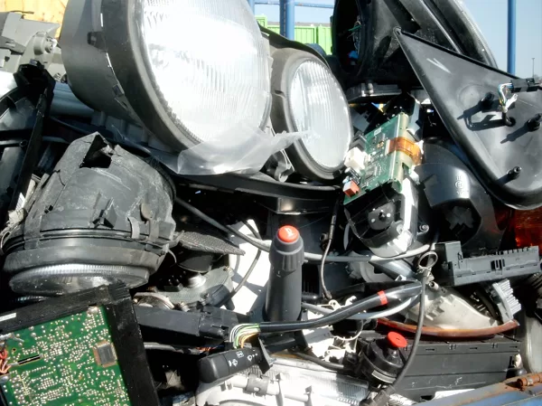 Example of electronic scrap from cars